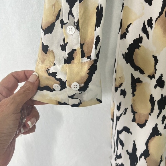 Equipment Femme Dress Medium 100% Silk Leopard print Shirt Dress Lined - Picture 8 of 16